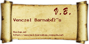 Venczel Barnabás névjegykártya